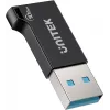 Unitek USB-C - USB-A -sovitin A1049ABK01 — musta, kompakti sovitin USB-C (liitäntä) - USB-A (pistoke)