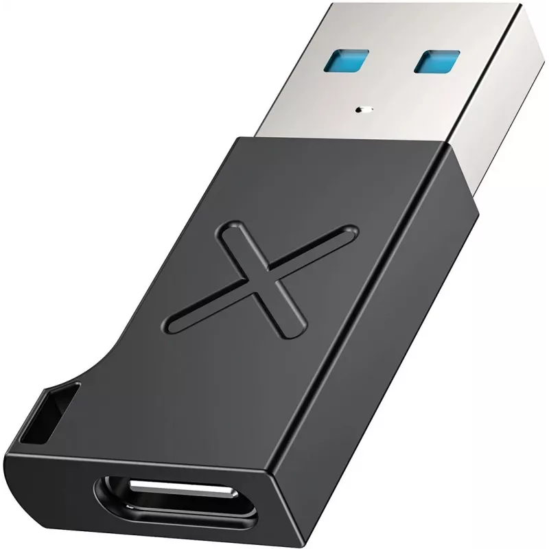 Unitek USB-C - USB-A -sovitin A1049ABK01 — musta, kompakti sovitin USB-C (liitäntä) - USB-A (pistoke)
