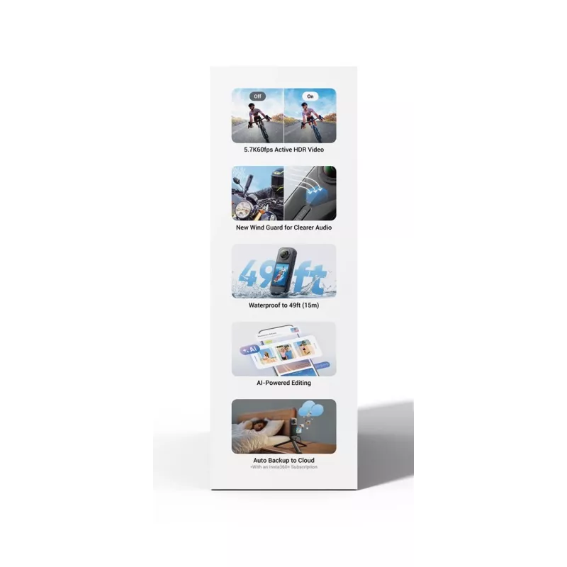 Insta360 X5 Bundle toimintakamera 72 MP 8K Ultra HD 360°