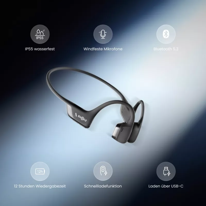 SHOKZ OpenRun Pro 2 Mini kuulokemikrofoni langaton korvakoukku urheilu Bluetooth musta