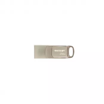 USB-muistitikku PATRIOT PS256GT560DS5D 256 GB USB 3.2 (USB-A/USB-C) kääntyvä, hopea, 120 MB/s