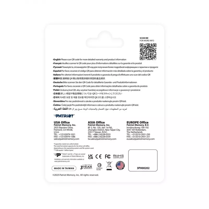 USB-muistitikku PATRIOT PS256GT560DS5D 256 GB USB 3.2 (USB-A/USB-C) kääntyvä, hopea, 120 MB/s