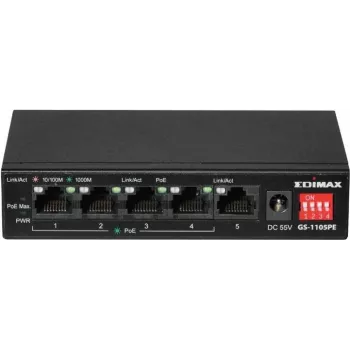 Verkkokytkin EDIMAX GS-1105PE 5-porttinen PoE hallitsematon kytkin