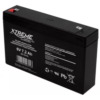 BLOW UPS akku XTREME 6 V 7,2 Ah, 1 kenno, musta