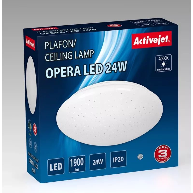 Moderni LED-kattovalaisin Activejet OPERA LED 24W