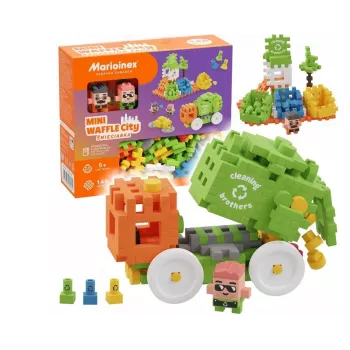 Lelurakennuspalikat Marioinex Blocks Waffle mini jäteauto 14 kpl 903131
