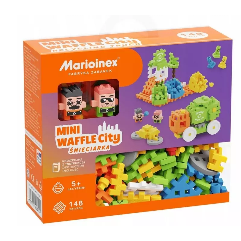 Marioinex Mini Waffle City jäteauto rakennuspalikat, 148 kpl (903131)