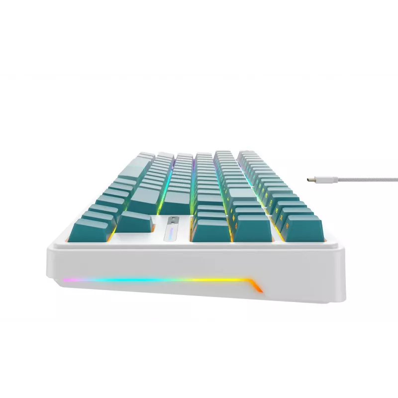 Havit KB901L pelinäppäimistö valkoinen ja vihreä USB johdollinen RGB-LED