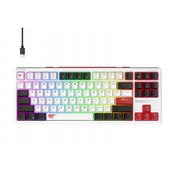 Havit KB902L pelinäppäimistö 80 % johdollinen USB QWERTY 88 näppäintä RGB LED