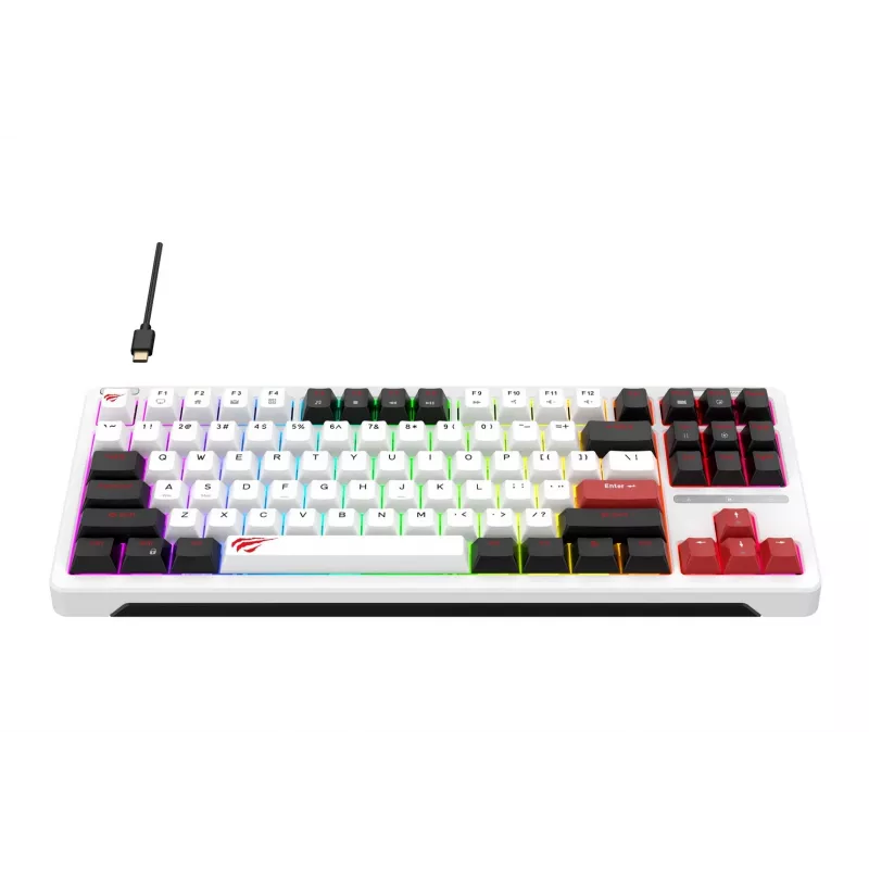 Havit KB902L pelinäppäimistö 80 % johdollinen USB QWERTY 88 näppäintä RGB LED