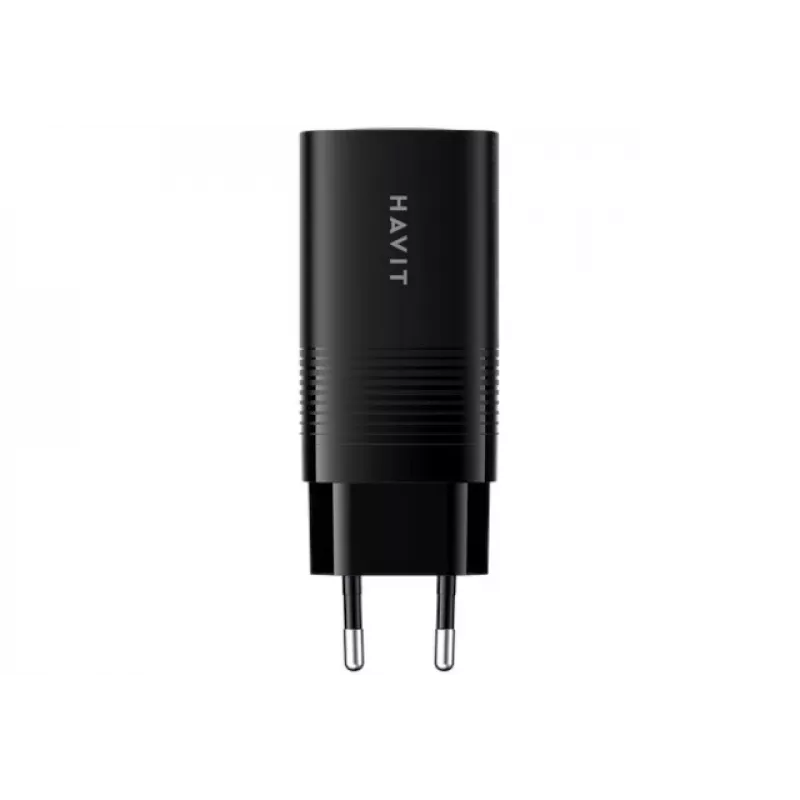 Havit UC20 kolmiporttinen GaN 65 W matkalaturi musta