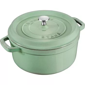 Staub pyöreä valurautainen patapata 5,2 L, minttu – La Cocotte 26 cm