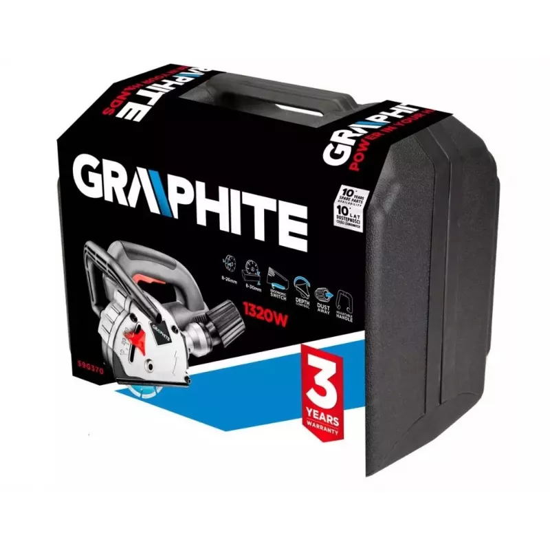 GRAPHITE 59G370 seinäurajyrsin, 1320 W, 125 mm laikka
