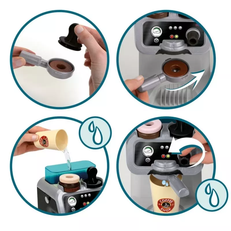 Espressokone KLEIN 9510 kompakti muotoilu, lapsiystävällinen leikkiespressokeitin