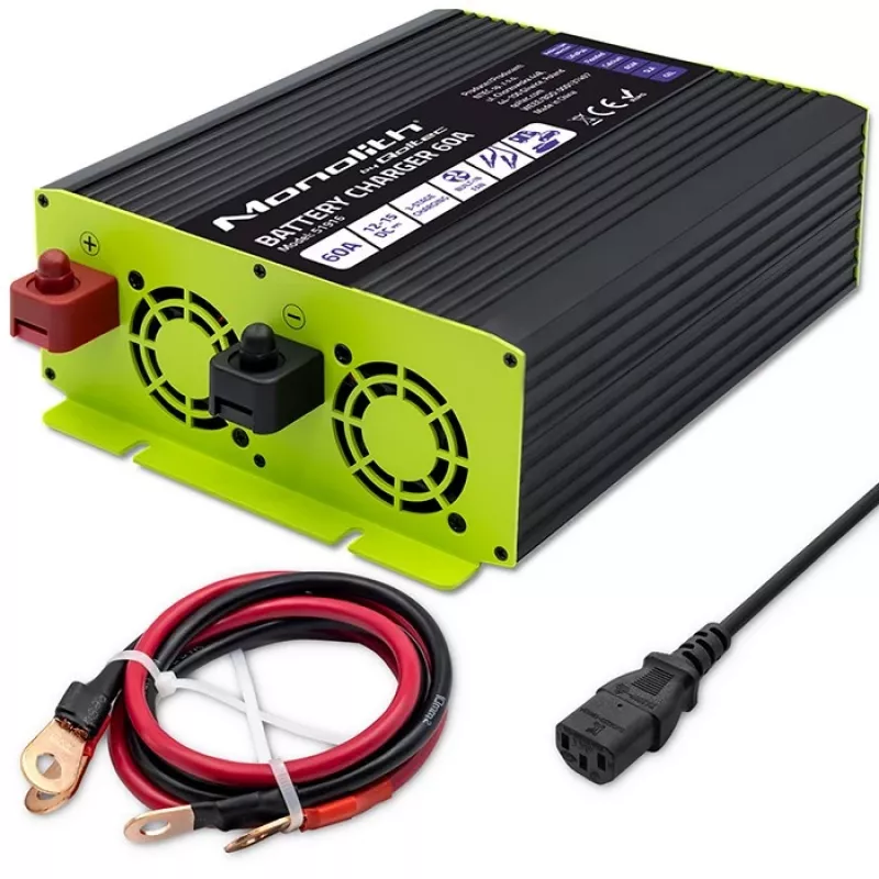 Akkulaturi QOLTEC 51916 60A 12V LiFePO4-, AGM-, GEL-, SLA-akuille