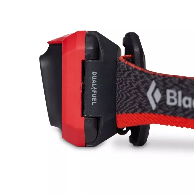 Black Diamond Storm 450 musta, punainen otsalamppu