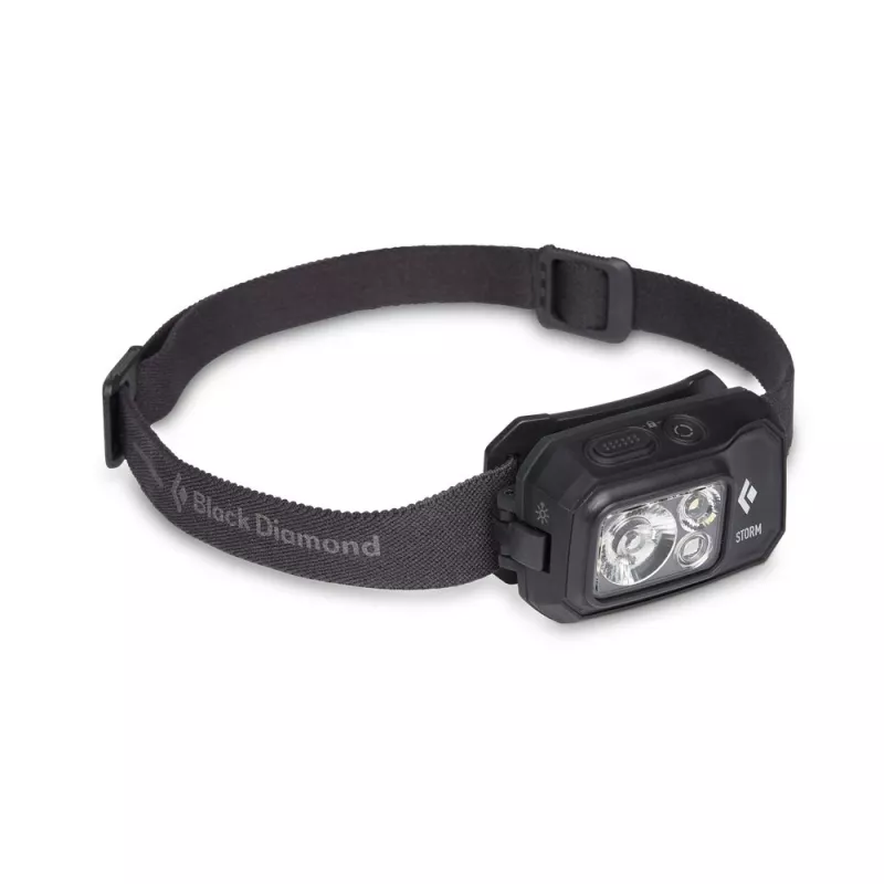 Black Diamond Storm 450 musta, punainen otsalamppu