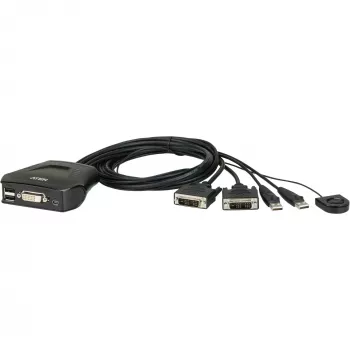 Aten 2-porttinen USB DVI KVM-kytkin kaukosäätimellä portin valintaan