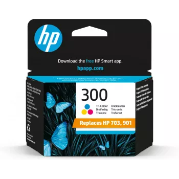 HP 300 kolmivärinen mustekasetti (CC643EE)