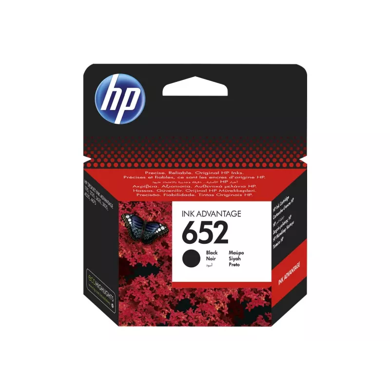 HP 652 musta alkuperäinen Ink Advantage -kasetti