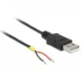 DELOCK kaapeli USB 2.0 Type-A uros > 2x avoimet kaapelinpäät