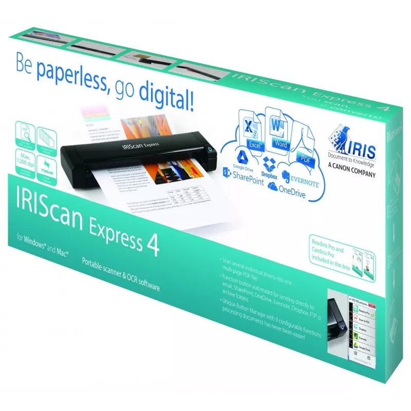 I.R.I.S. IRIScan Express 4 syöttöskanneri 1200 x 1200 DPI A4 musta
