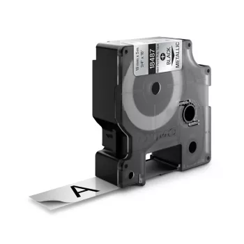 DYMO 19 mm RHINO Permanent Polyester - musta harmaalla - polyesteri - D1 - Belgia - laatikko (S0718200)