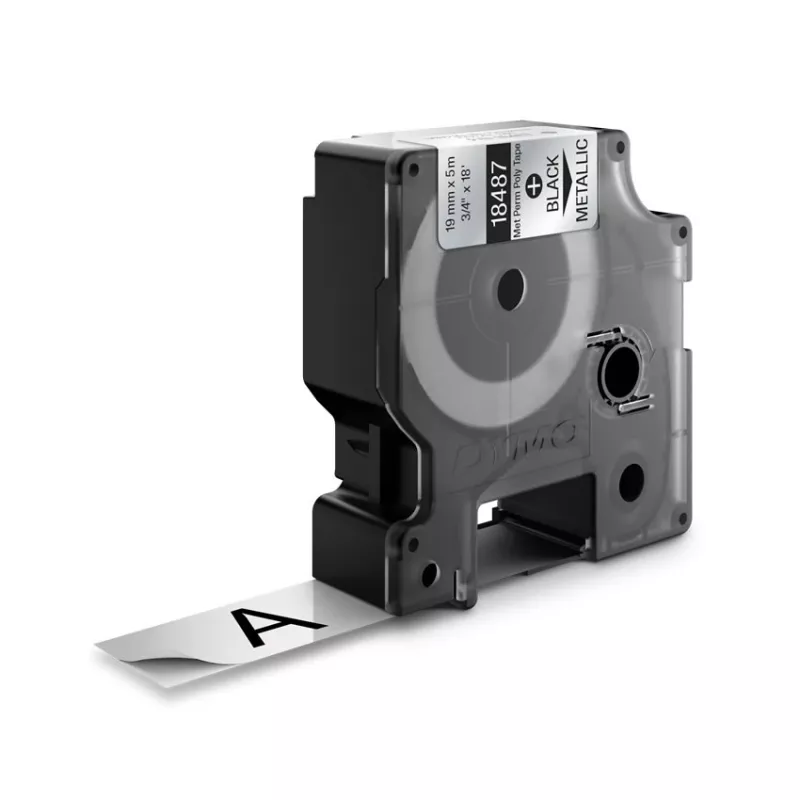 DYMO 19 mm RHINO Permanent Polyester - musta harmaalla - polyesteri - D1 - Belgia - laatikko (S0718200)