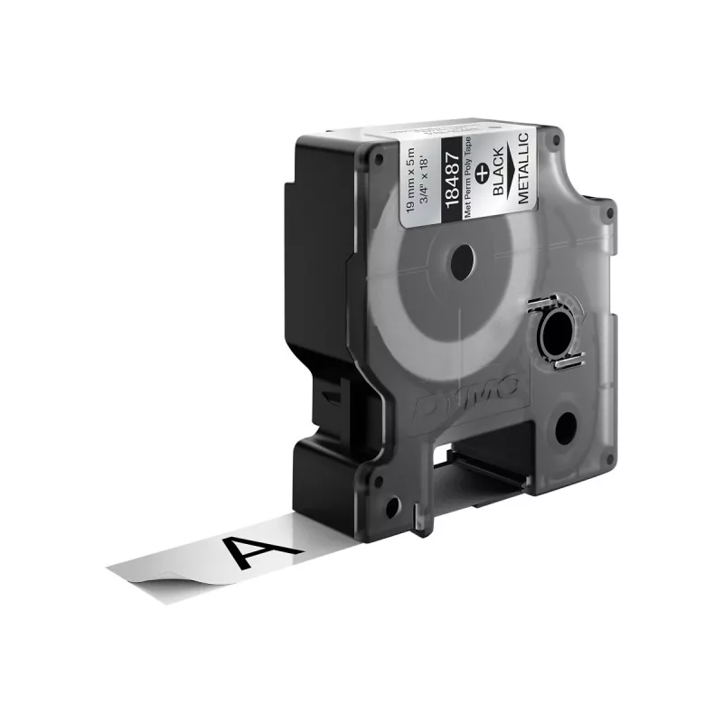 DYMO 19 mm RHINO Permanent Polyester - musta harmaalla - polyesteri - D1 - Belgia - laatikko (S0718200)