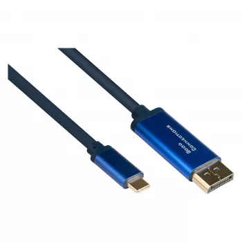 Alcasa 4812-CSF015B 1,5 m sovitinkaapeli USB-C - DisplayPort, uros - uros, suora (4812-CSF015B)