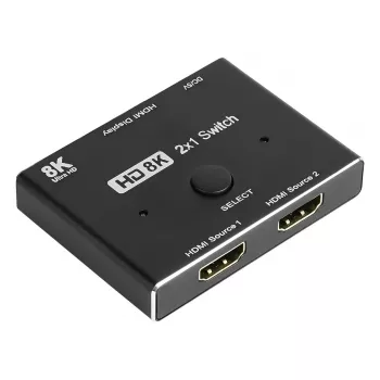 Alcasa HDMI-vaihtokytkin - HDMI - musta - metalli - 7680 x 4320 - data - kulta (GC-M0261)