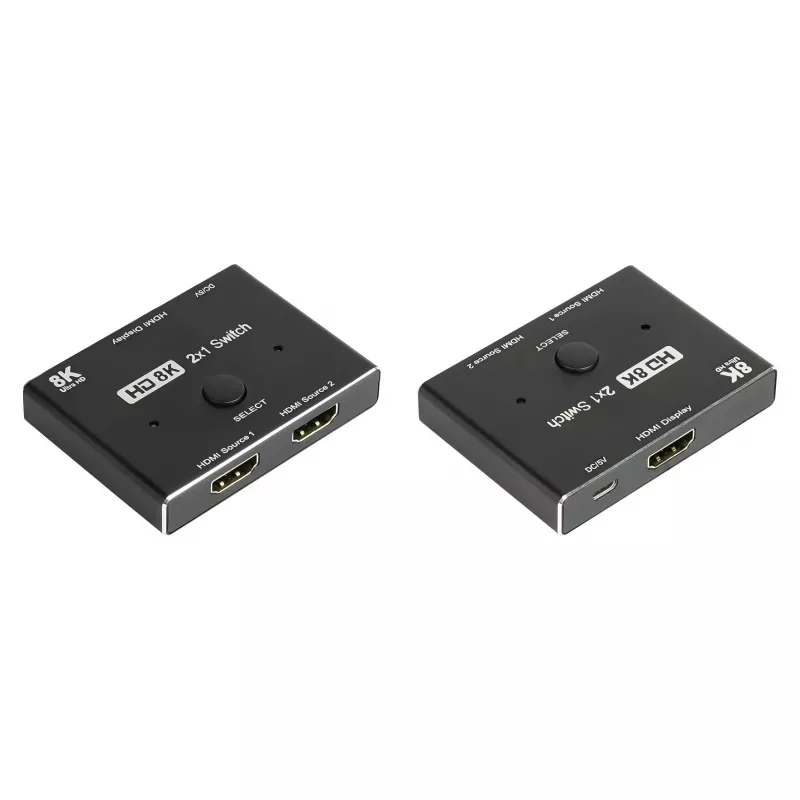 Alcasa HDMI-vaihtokytkin - HDMI - musta - metalli - 7680 x 4320 - data - kulta (GC-M0261)