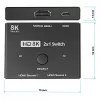 Alcasa HDMI-vaihtokytkin - HDMI - musta - metalli - 7680 x 4320 - data - kulta (GC-M0261)
