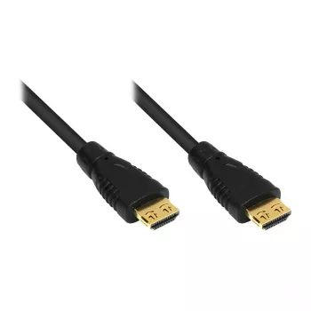 High-Speed-HDMI®-kaapeli Ethernetillä, 4K*2K, 24K kullatut liittimet ja kuparikontaktit sis. lukitussuoja, OFC, musta, 10 m, Good Connections (