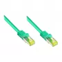 RJ45-patchkaapeli Cat.7-raakakaapelilla ja lukituskielekkeen suojalla (RNS®), S/FTP, PiMF, halogeeniton, 600 MHz, OFC, vihreä, 40 m, Good Connections® (8070R-400G)