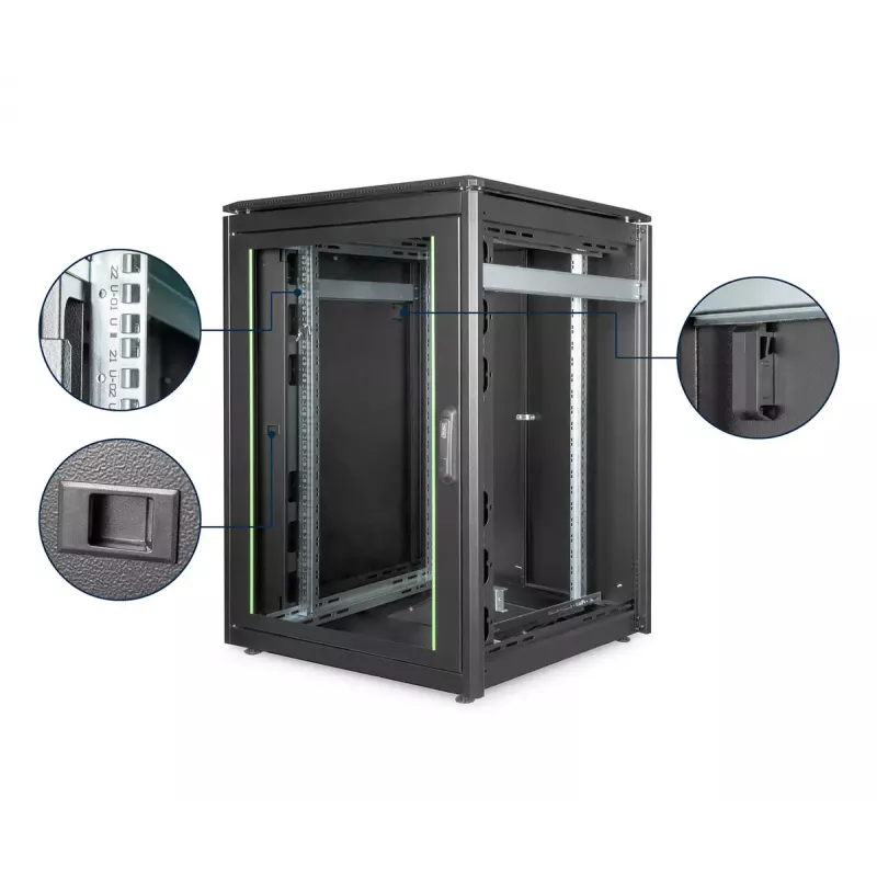 Vapaasti seisova rack Digitus ® DN-19 22U-8/8-B-1