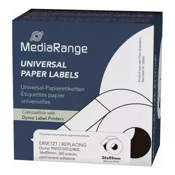 MediaRange yleiskäyttöiset paperitarrat MRDY99012 36x89mm 260 kpl