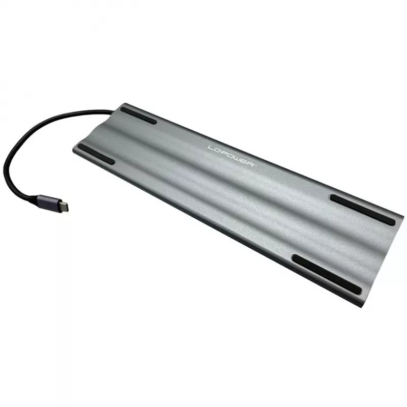 LC-Power LC-HUB-C-MULTI-8 USB-C - 3xUSB-A/2xUSB-C/HDMI/VGA/MicroSD/SD/RJ45/ääni