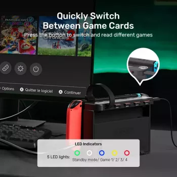 Unitek G1002D 4-paikkainen pelikortinlukija Nintendo Switchille