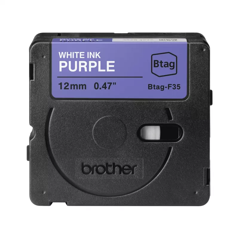 Merkintänauha Brother BTAG-F35 valkoinen violetti 1,2 cm 4 m