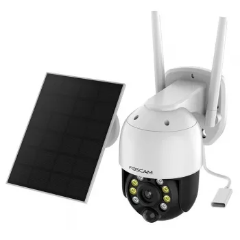 IP-valvontakamera Foscam B4 kupoli 4 MP (2560×1440), WLAN 2,4 GHz, IP65, aurinko + akku 5000 mAh, 355° kääntö, 90° kallistus