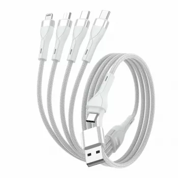 4smarts 541024 USB-kaapeli 1,2 m USB A/USB C USB C/Micro USB-A/Lightning valkoinen (541024)
