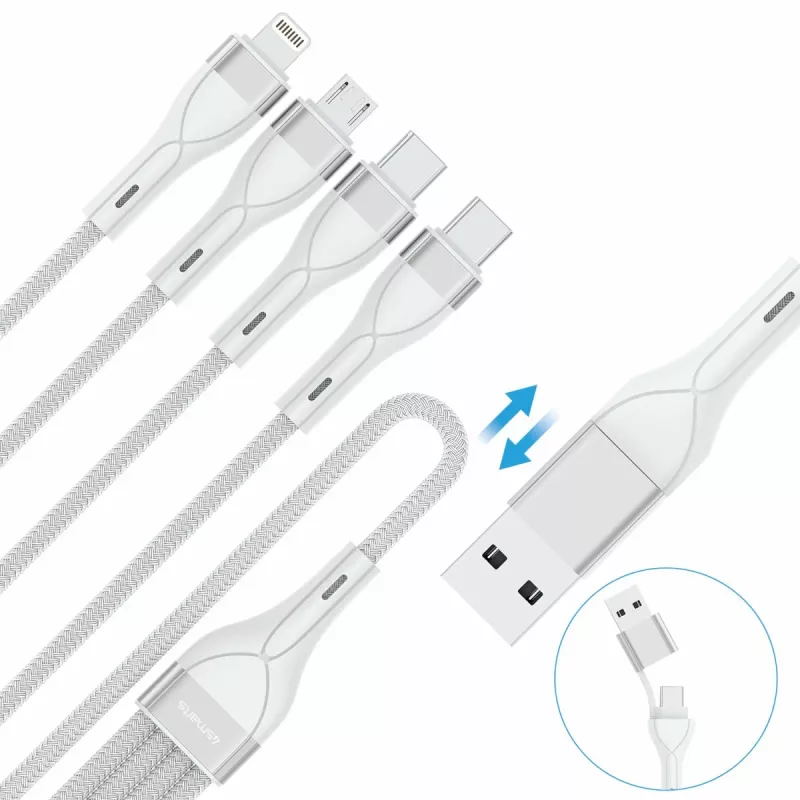 4smarts 541024 USB-kaapeli 1,2 m USB A/USB C USB C/Micro USB-A/Lightning valkoinen (541024)