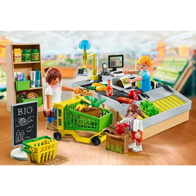 Playmobil Supermarket-leikkisetti 71648 monivärinen muovi 3-4-vuotiaille