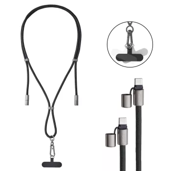 Kaapeli USB-C - USB-C 1,65 m / LANYARD musta 7991000 Intenso