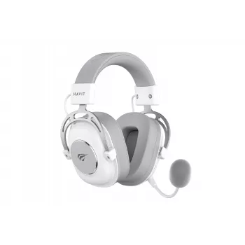 HAVIT H2002YG over-ear-kuulokkeet — 2,4G langaton, Bluetooth, johdollinen, 20–20 000 Hz, 10 m kantama, 257 g (valkoinen/harmaa)