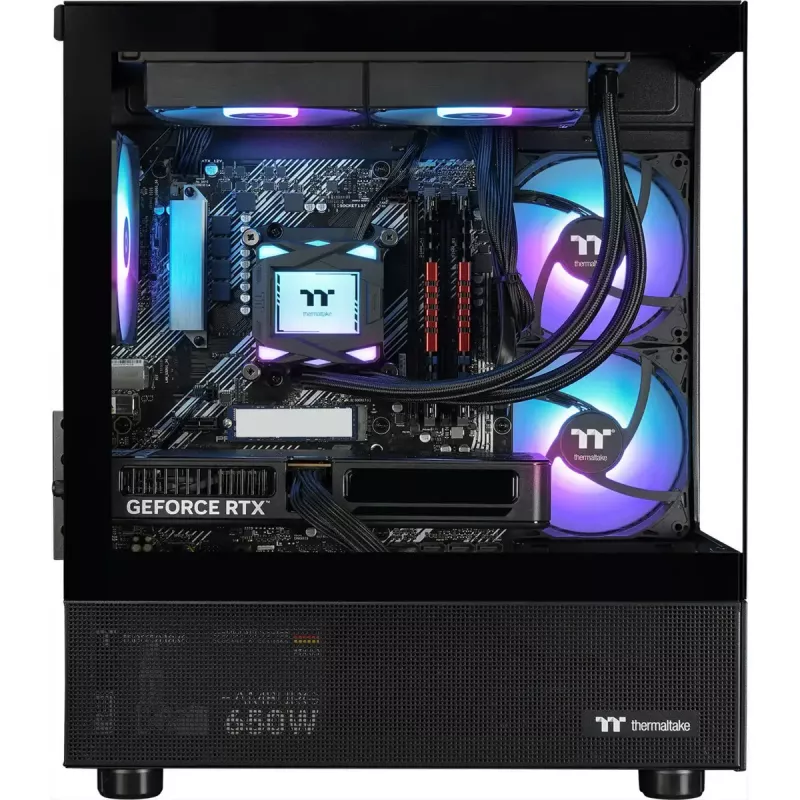 Pöytätietokone THERMALTAKE FTW A-Line LCS 5060 D5 pelitietokone, musta/läpinäkyvä, Windows 11 Home