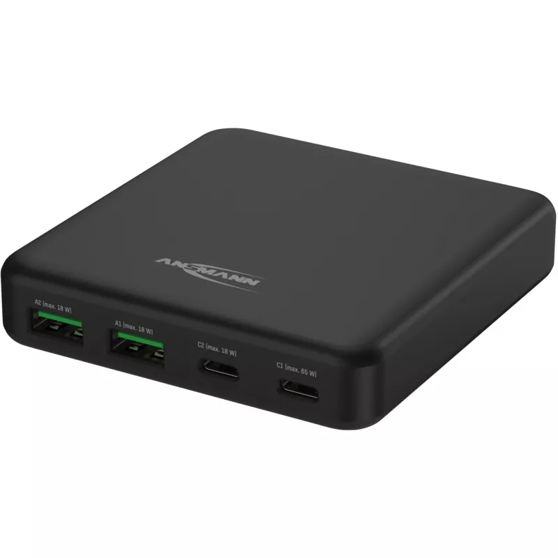 USB-laturi Desktop Charger DC465PD (musta, 65 wattia, PD, Quick Charge 3.0)