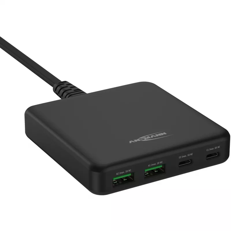 USB-laturi Desktop Charger DC465PD (musta, 65 wattia, PD, Quick Charge 3.0)
