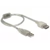 Delock 82244, 0,3 m, USB A, USB A, USB 2.0, 0,48 Gbit/s, läpinäkyvä